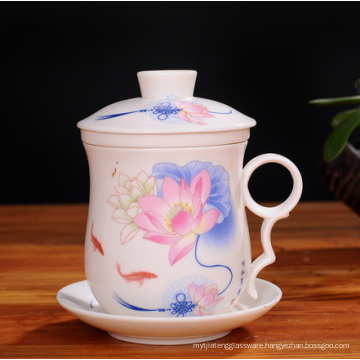 Inspired Infuser Porcelain Teacup Mug with Lid and Filter - 12 Oz